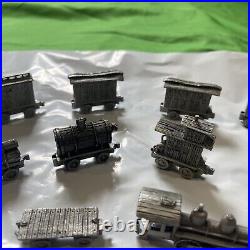 11 Piece Pewter Train Set by Boyd Perry 1988 Estate Find Very Nice