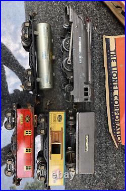 1936 Lionel JR 1688E Streamline Engine Tender Sunoco Oil Caboose Train Set withbox