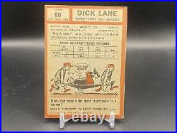 1962 Topps Football Dick Night Train Lane Auto Lions HOF #60