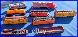9 different Train sets, comes with track and accessories, Very Good condition