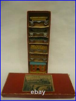 Antique 1920/30s Very Rare CKO Kellermann Germany Penny Tin Toy Train Set + Box