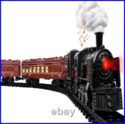 Christmas Train Set Metal Alloy Electric Train w Smoke, Sounds, Lights Toy Train