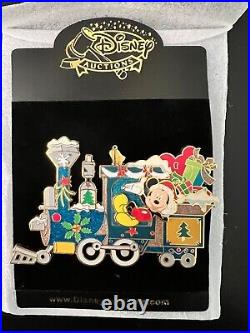 Disney Christmas 6 Pin Train Set Limited Edition Of 100- Very Rare Brand New