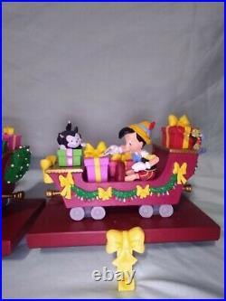 Disney Christmas Train Stocking Holder/hanger Full Set Of 4 Nib Very Rare