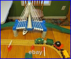 Geotrax Train Set withRainbow Bridge, Fire Station, Mountain, Buildings-Very Good