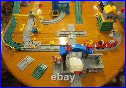 Geotrax Train Set withRainbow Bridge, Fire Station, Mountain, Buildings-Very Good