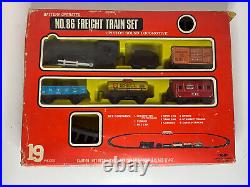 HAJI Battery Operated No. 86 Freight Train Set-Piston Sound Locomotive-VERY RARE