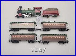 HO Mantua/Tyco AT&SF 4-6-0 Steam Engine Set With4 Passenger Cars