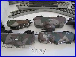 HO scale Bachmann Hawthorne Village WW2 Armored Engine, Tender, 9 Cars, & track