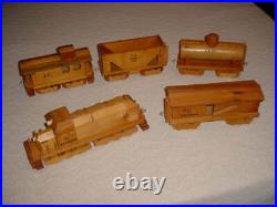 Handmade 5 Car Wooden Floor Train Set, JC EXPRESS 0-027 ga