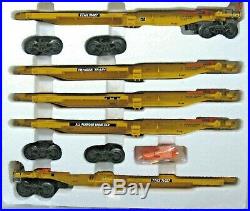 K-LINE #77027D VERY RARE TTAX Trailer Train 5-Unit Spine Car Set with5 Containers