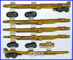 K-LINE VERY RARE TTAX 5-Unit Trailer Train Spine Car Set with 5 Diff Containers