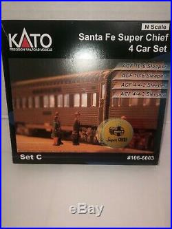 Kato N Scale 106-6005 Santa Fe Super Chief 4-Car Train Set C very nice