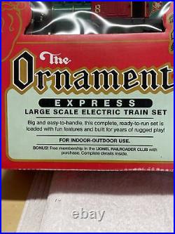 LIONEL The ORNAMENT EXPRESS Large Scale Electric Train Set VERY NICE SMOKE FRE