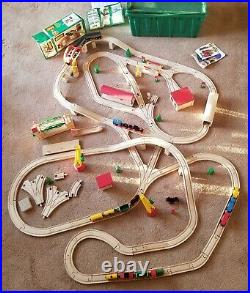 Large Brio Wooden Train Set 130+ Pieces With Storage Box Very Good Condition
