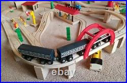 Large Brio Wooden Train Set 130+ Pieces With Storage Box Very Good Condition