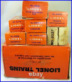 Lionel Postwar 1648 Set 2037 Smoker C-8 Ln Trains, C-6/7 Very Good To Exc Boxes