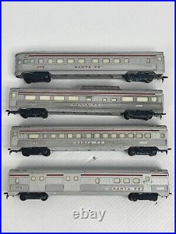 Lionel Santa Fe Passenger Train Set, 0712, 0713, 0714, 0715 READ
