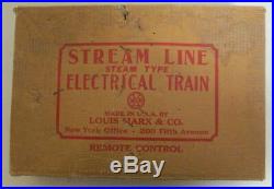 Louis Marx & Co. Stream Line Steam Type Electric Train Set + Box Very Nice
