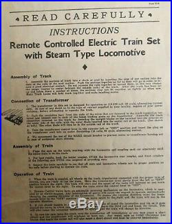 Louis Marx & Co. Stream Line Steam Type Electric Train Set + Box Very Nice