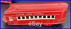 Marx Wind-Up Red Mercury Passenger Streamliner Model Train Set NEW YORK CENTRAL