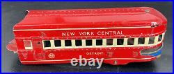 Marx Wind-Up Red Mercury Passenger Streamliner Model Train Set NEW YORK CENTRAL