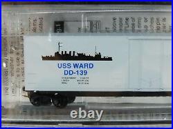 N Micro-Trains MTL 99321061 Battleship Row FTB Diesel & USS Ward Freight Car Set