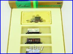 N Minitrix 11012 KPEV Royal Prussian 0-4-0 Glass Box Steam Freight Train Set