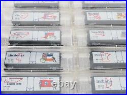 N Scale Micro-Trains MTL 50 US States Boxcar Set with Caboose & A/B F Unit Diesels