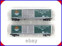 N Scale PALOS VERDES PACIFIC 50' 2-Box Car Set #6951 6952 Micro Trains Special