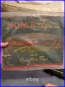 Noma Flyer Wood composite Train 3 Piece Set With Original Box very scarce