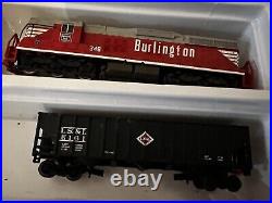 Rare Life-Like N Scale Burlington Diesel Transport Train Set Rail Legends Series
