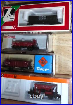 Roco N Etc. IN Set Freight Train 9 X Car DRG / DB Epoch 2/4 Very Good Boxed