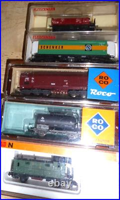 Roco N Etc. IN Set Freight Train 9 X Car DRG / DB Epoch 2/4 Very Good Boxed