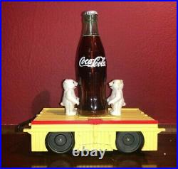Very Cute Coca-Cola Polar Bear Train Set for around Christmas tree, handcar pump