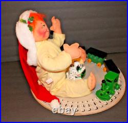 Very Rare Large 14 Annalee 90 Doll Around Christmas Tree with Train Set 1989