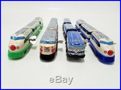 Very Rare! Vintage Japanese Tinplate Shinkansen Train Retro 4 types set Japan