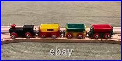 Vintage BRIO #33138 Wooden Railway Train Set (RIMLESS WHEELS) Complete VERY RARE