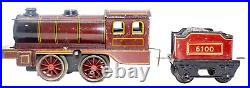 Vintage Pre-War Karl Bub (KBN) Maroon Clockwork German Market 0-gauge Train Set