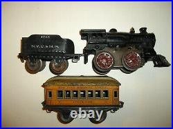 Vintage Prewar Ives No. 0 Clockwork Windup Train Set In Very Good Condition