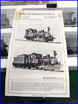 Vintage Rowa Oldtimer 1102 Steam Locomotive & Passenger Car's Ho Train Set RARE