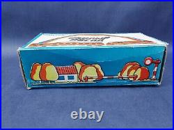 Vintage Russian Wind Up Tin Toy Train Station Set Complete Very Nice Condition
