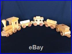 Wooden Toy Train 5 piece set Mint condition Collectible Very Well Made
